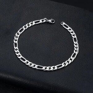 Bracelet Stainless Steel Figaro Metal Unisex 6 MM Y2K Trendy Stylish Edgy Men's